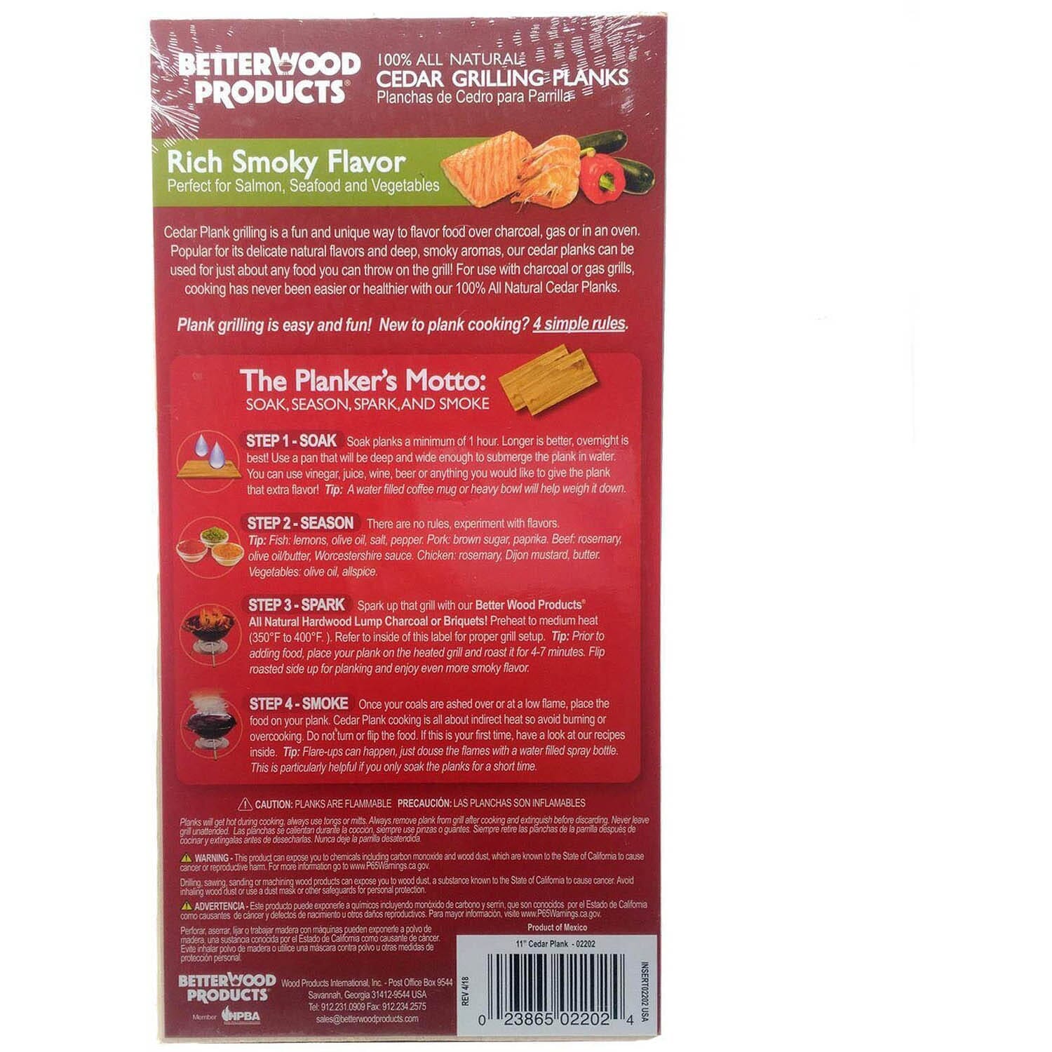 All Natural 11" Cedar Planks For Grilling (2-Pack) - Image 2