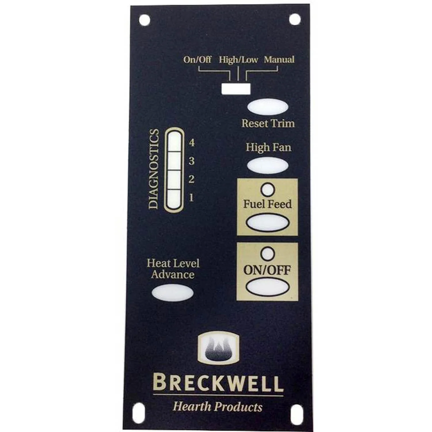 Breckwell Control Board Decal With 4 Heat Levels For the 1RPM Board: C-L-101 - Image 2