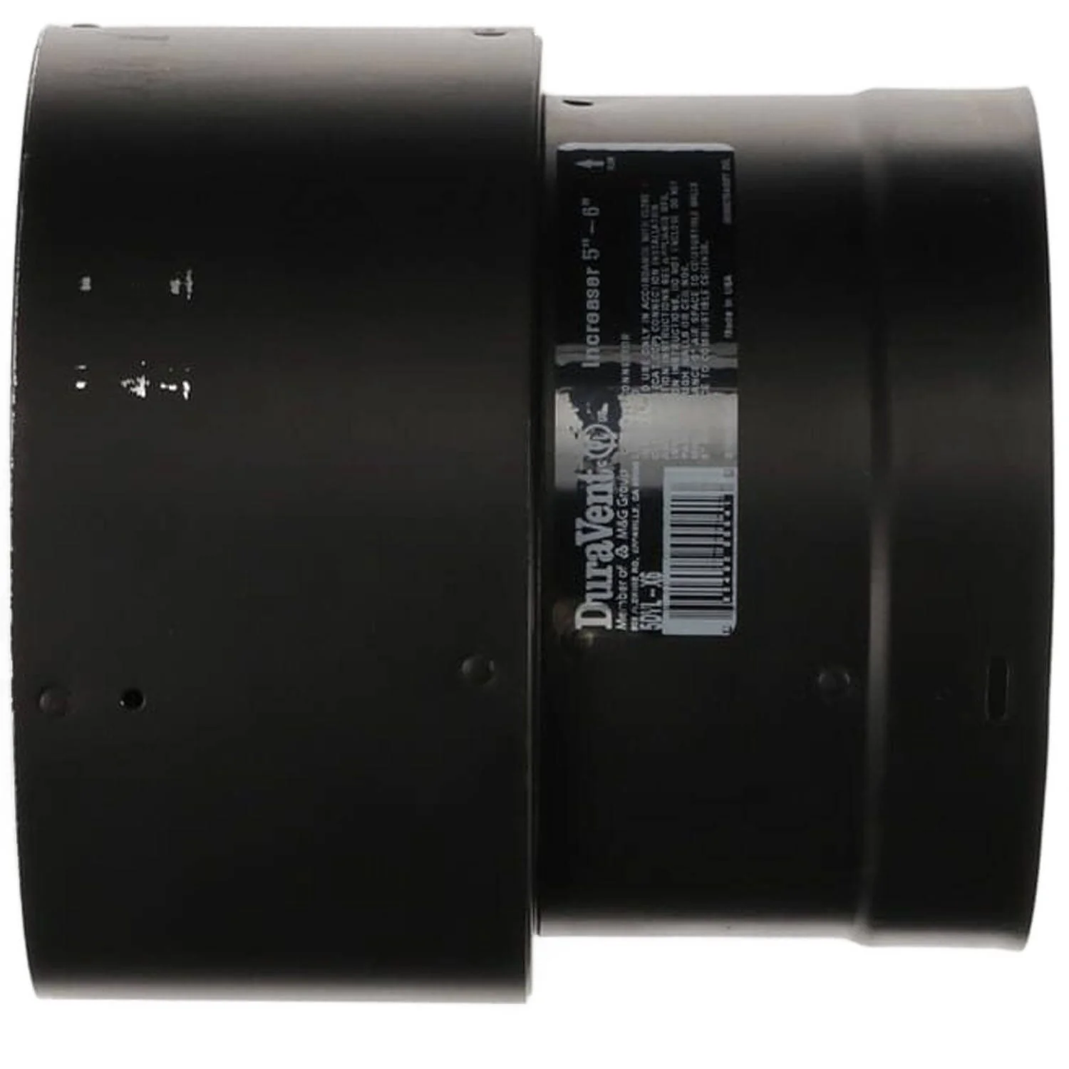 DuraVent DVL Stove Pipe Double Wall Increaser 5" to 6" Black: 5DVL-X6 - Image 5