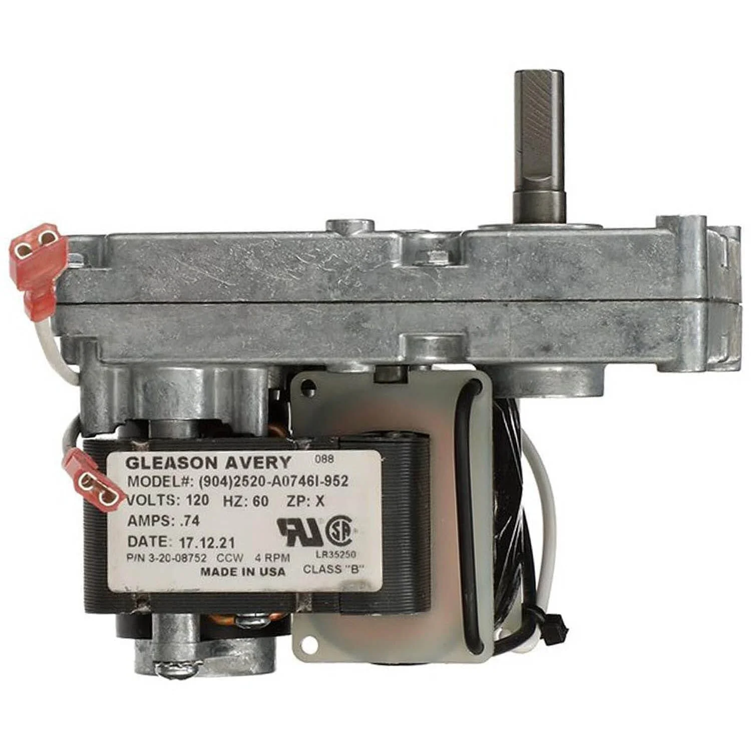 Harman Auger Feed Motor Part By Gleason Avery (4RPM CCW): 3-20-08752-AMP - Image 2