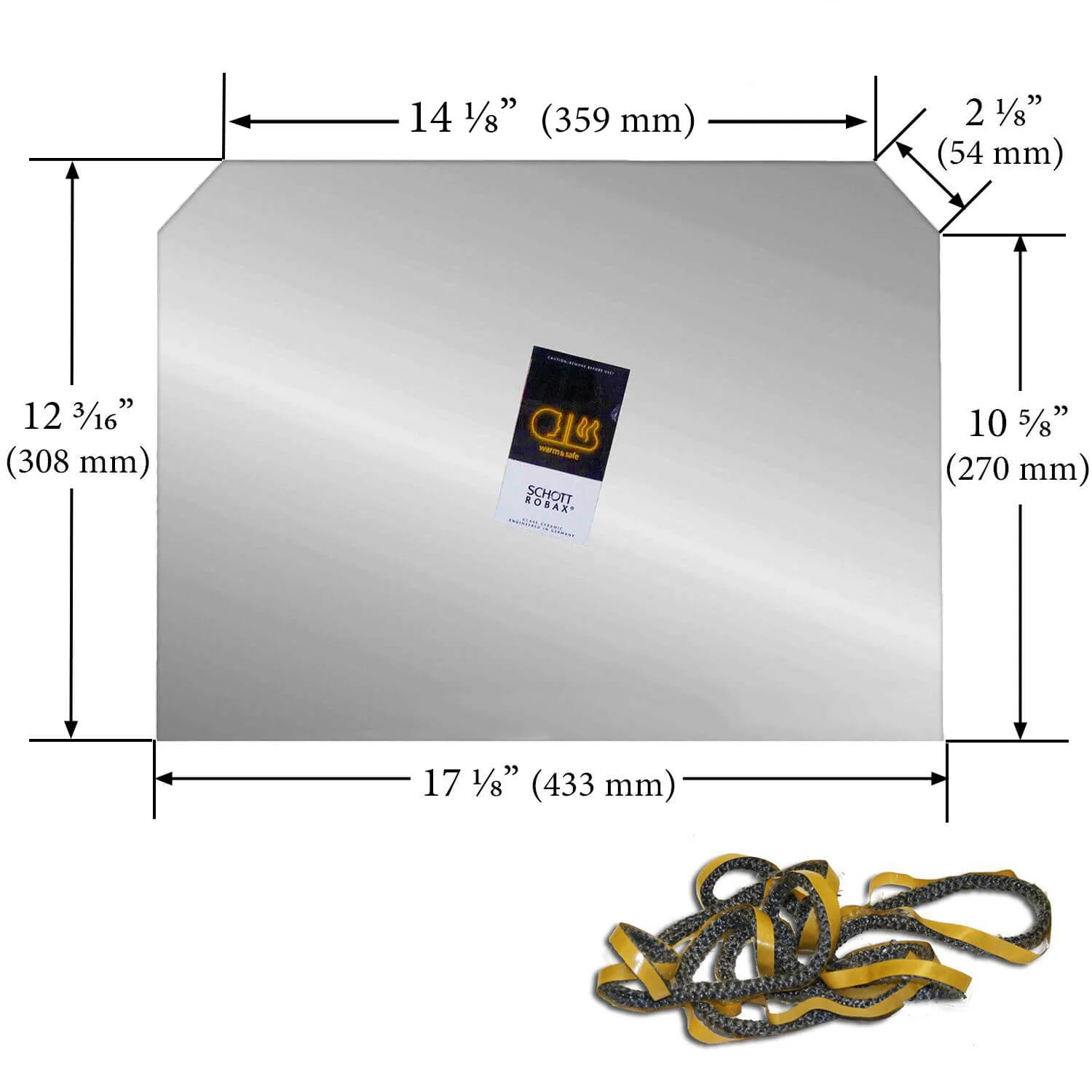 Harman Door Glass with Gasket (12 3/8" x 17 1/8") Mirrored: 1-00-677000 - Image 2