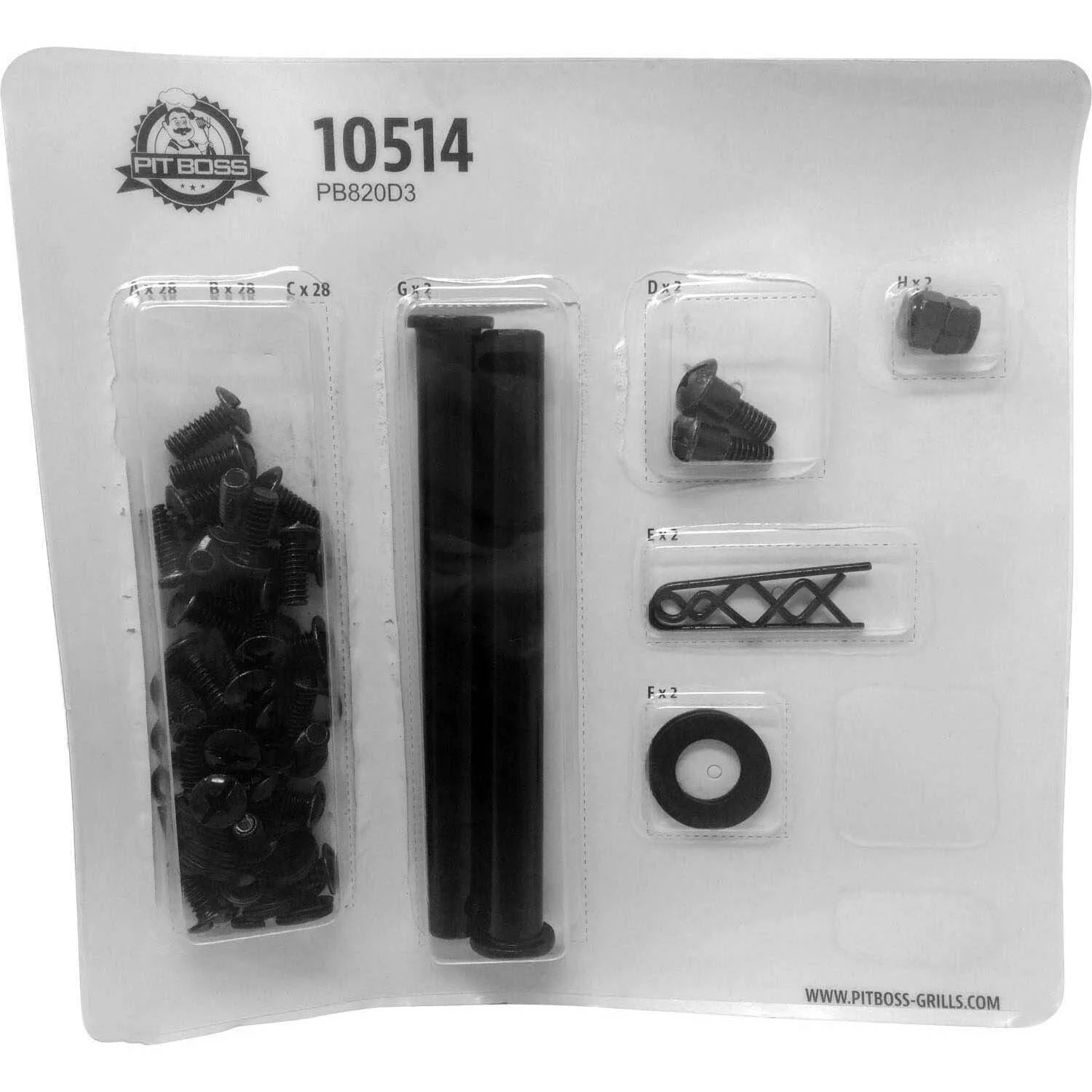 Pit Boss Hardware Kit for 820D3 Pellet Grills, 20032