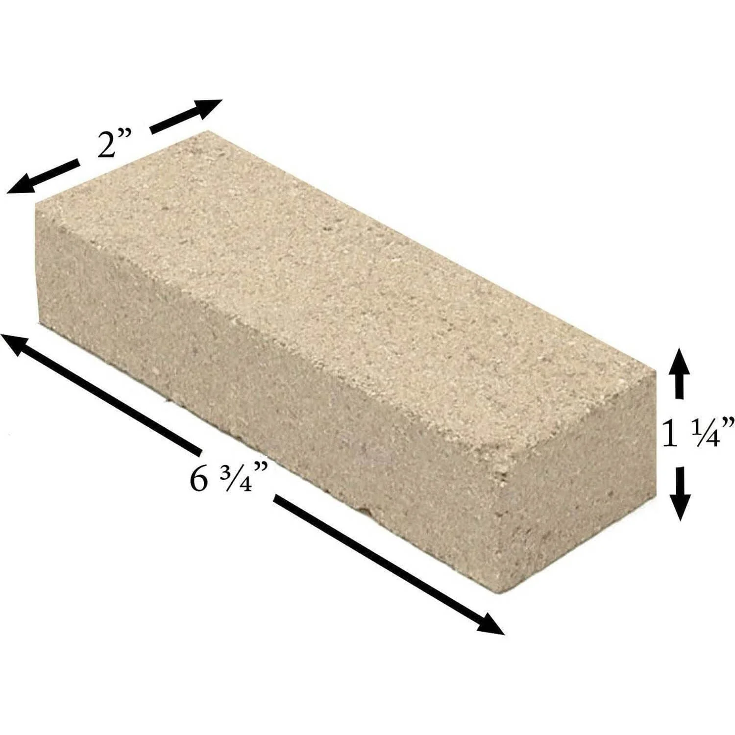 Pumice Firebrick (6.75" x 2" x 1.25”): PUMICE-BRICK-67
