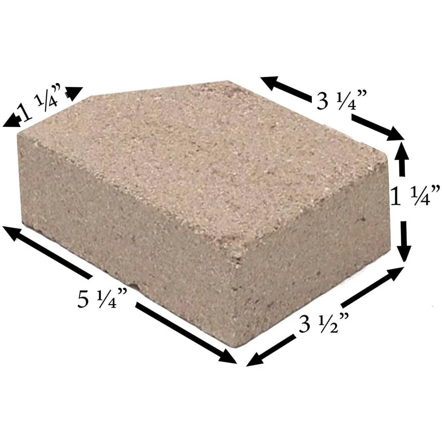 Pumice Firebrick With Angle (5.25" x 3.5" x 1.25”): PUMICE-BRICK-73