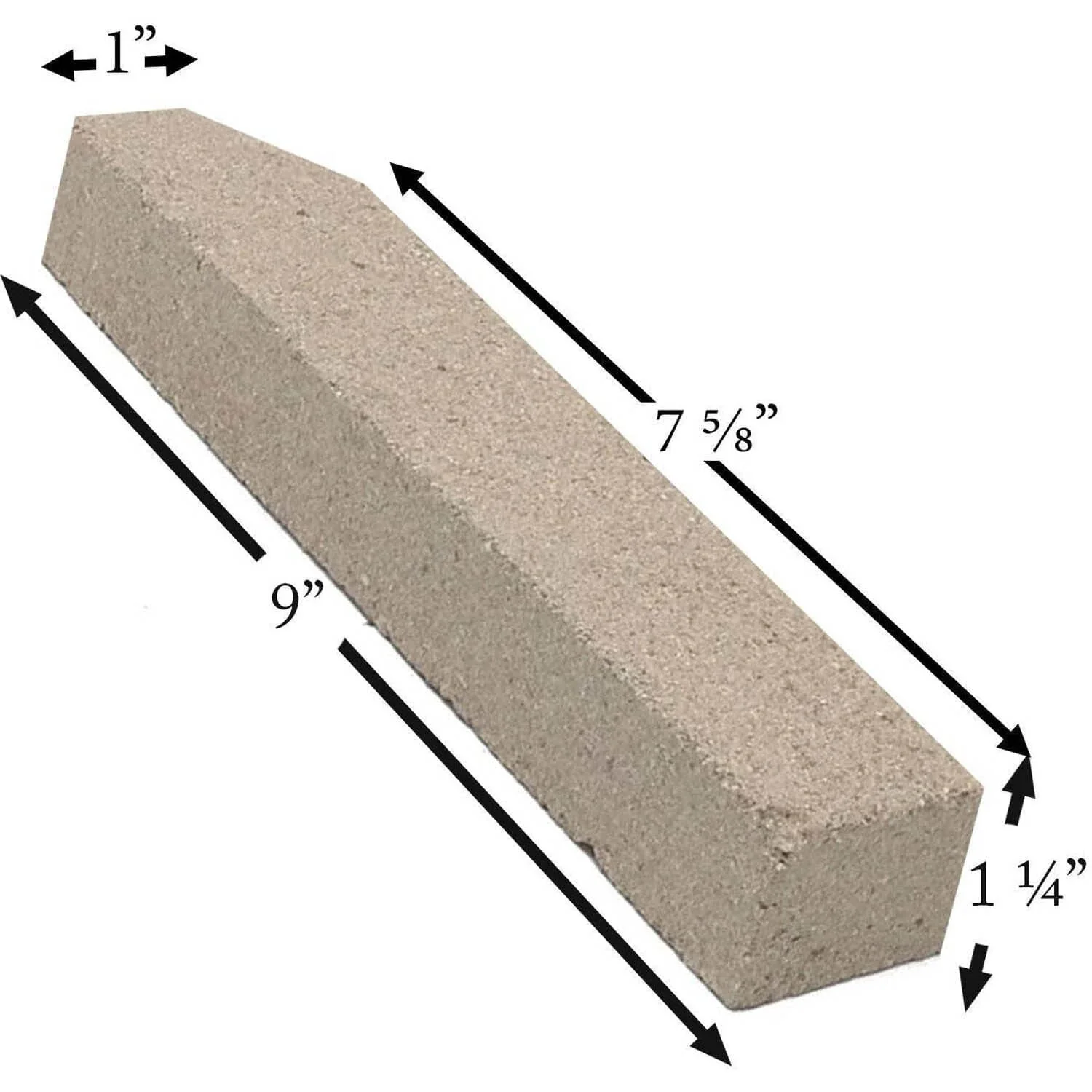 Pumice Firebrick With Angle (9" x 2" x 1.25"): PUMICE-BRICK-78
