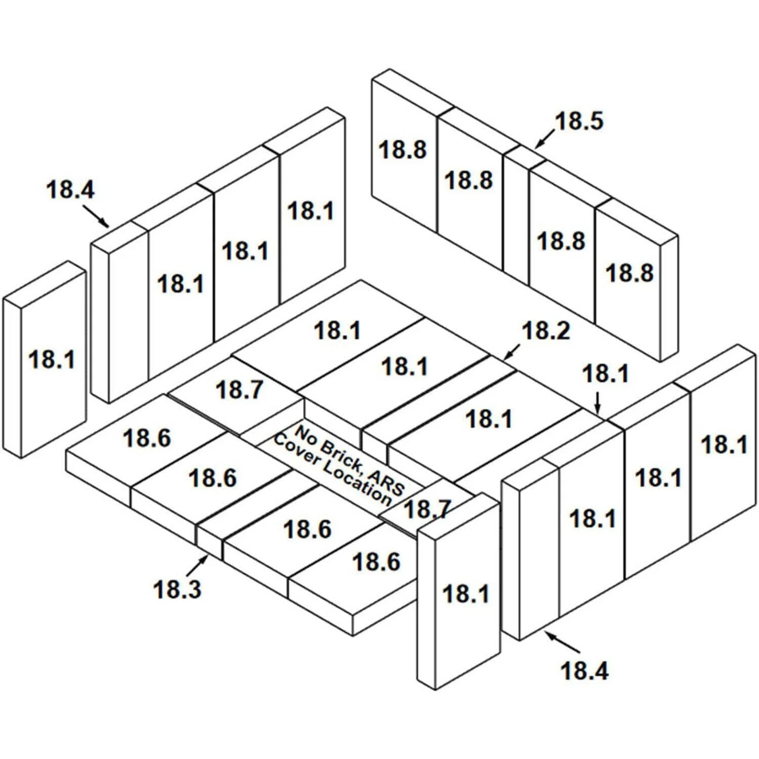 Quadra-Fire 5700 ST-ACC Complete Brick Assembly: SRV7038-007 - Image 2