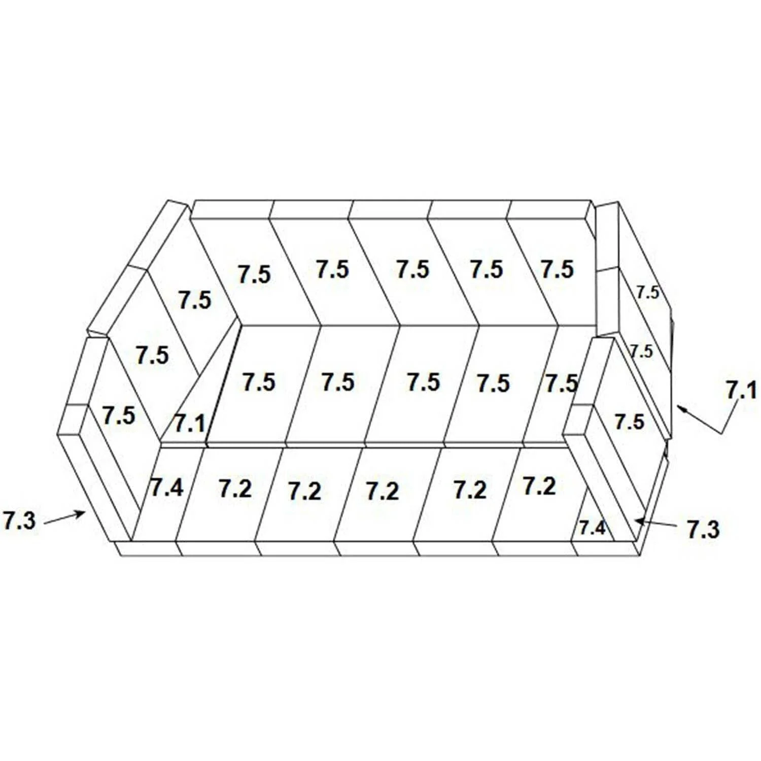 Quadra-Fire 7100 FP Complete Brick Assembly: BRICK-433 - Image 2