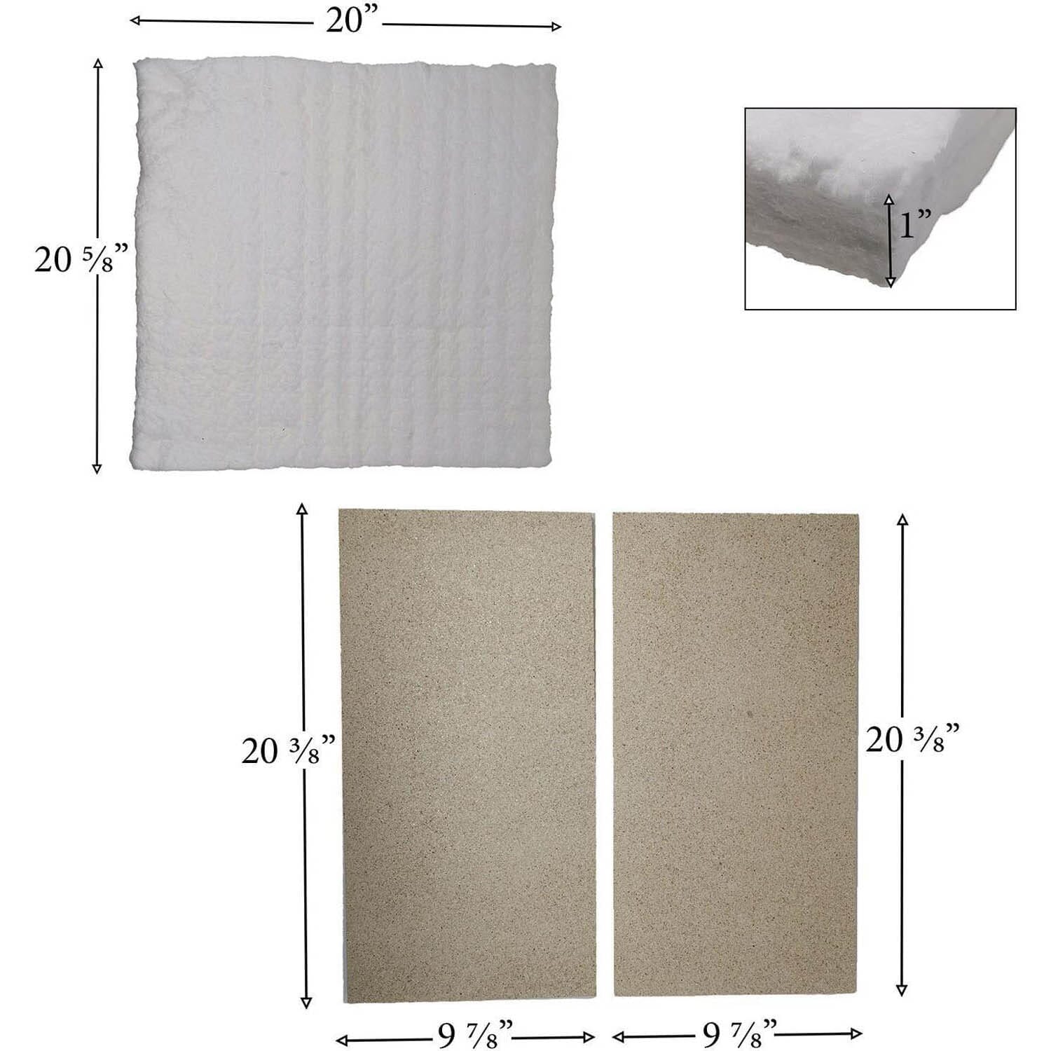 Quadra-Fire Adventure III Baffle Board & Ceramic Blanket: SRV4083-205-AMP