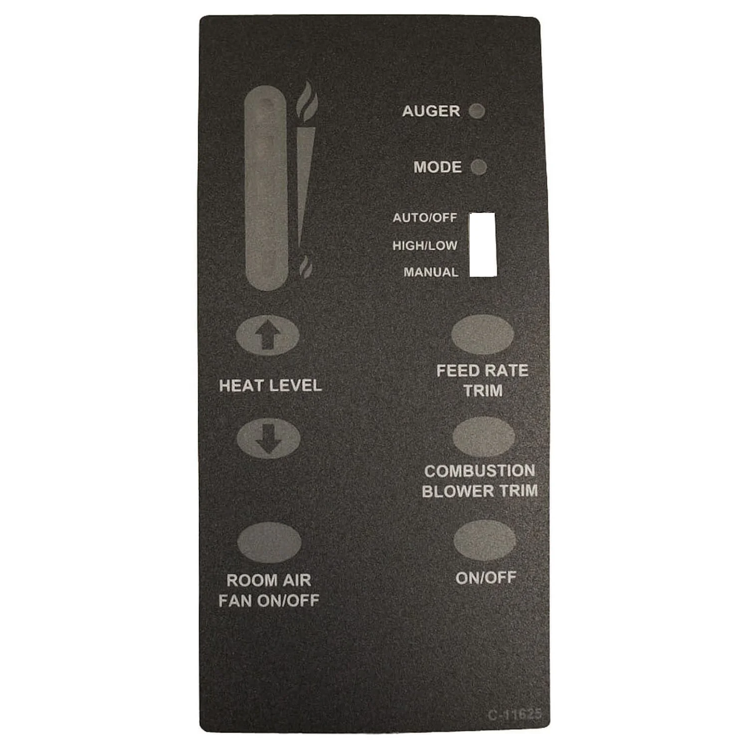 Regency GF55 Control Panel Decal (Vertical T-Stat): 50-1930